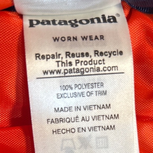 Patagonia Kids' Backpack Pack Navy Blue Orange School Travel - Picture 7 of 7